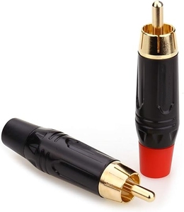 Adaptador de enchufes macho RCA Audio <span class=keywords><strong>Phono</strong></span> chapado en oro soldadura 24K oro altavoz enchufes RCA Jack S.Wieler para adaptador de conector de Cable - Product Image 3