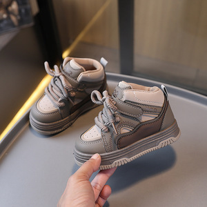 Children's Sports <b>Shoes</b> Autumn Boys' Casual <b>Soft</b> Sole High Top Girls' Bread <b>Shoes</b> Anti Board <b>Shoes</b> High-Top Sneakers - Product Image 3