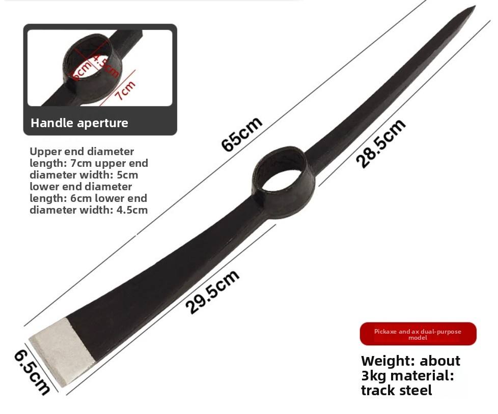 3kg roller-forged black pickaxe head