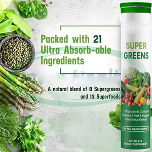OEM organik takviyesi yeşil Superfood süper yeşil günlük meyve ve sebze Multivitamin süper yeşiller efervesan tabletler - Product Image 2
