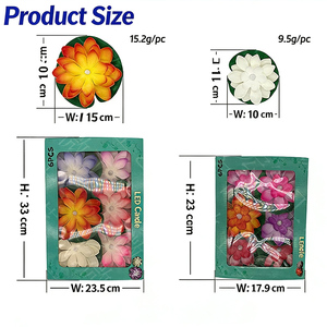 Vente en gros de bougies flottantes LED à piles en forme de lotus simulé en EVA de 6 pouces - Product Image 3