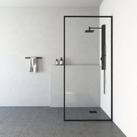 Porte de douche antidéflagrante trempée de salle de bain transparente de sécurité de vente directe d'usine avec cabine de douche en verre trempé clair