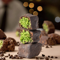 Pabrik grosir kustom permen Dubai gaya Crispy coklat Frozen Pistachio kering coklat