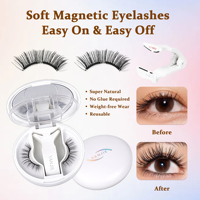 Cils magnétiques doux réutilisables, sans résidus d'eye-liner, confortables pour un look quotidien, avec applicateur, courbure D, certifiés CE