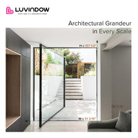 Porte pivotante en aluminium isolée et résistante aux intempéries, à haute efficacité énergétique, pour maisons personnalisées d'Amérique du Nord