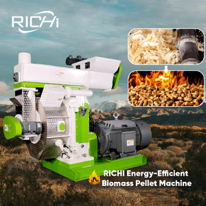 Machines industrielles de fabrication de granulés de biomasse RICHI RICHI - <span class=keywords><strong>Moulin</strong></span> à granulés de bagasse de canne à sucre et de bois entièrement automatique 1-2T/H - Product Image 1