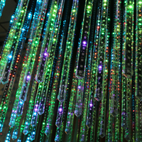 Lumière de scène de concert programmable DMX, lumière de pluie de météores RGB pour boîte de nuit, parc à thème, décoration de festival LED