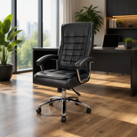 Chaise de bureau moderne pour dirigeant, chaise visiteur pivotante confortable en acier inoxydable, chaise d'ordinateur réglable pour chambre à coucher