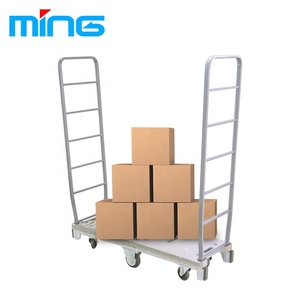 Carros de logística de almacén de base de plástico de dos paneles con seis ruedas - Product Image 1