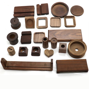 อุปกรณ์เสริมโต๊ะทำงานไม้แบล็ควอลนัทแท้สั่งทำพิเศษจาก YUESHEN ถาดวางโทรศัพท์ ชิ้นส่วนกลึง CNC - Product Image 1