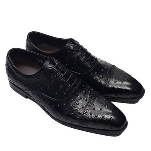 Fall Wedding Business Formal <b>Dress</b> Shoes for <b>Men</b>-Luxurious Designer Lace-Up Brogue Square Toe Height Increasing - Product Image 5