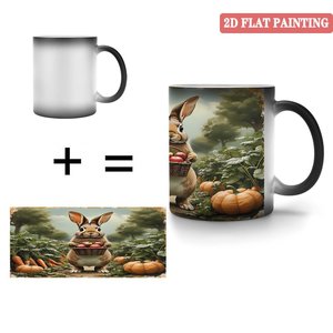 Daily Evening Leisure Hot Drink Mug Frosted Black 11oz <b>Ceramic</b> Heat Color Changing Magic <b>Cup</b> - Product Image 4