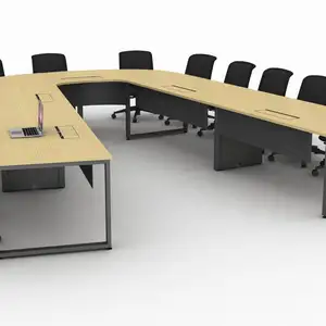 Modüler masa konferans lüks boardroom küçük ve taban ile sandalye seti 14 kişilik konferans masası masa