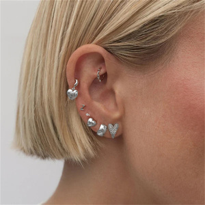 Aretes Minimalistas en Forma de C de Plata de Ley 925 con Parte Posterior Plana, Chapados en Oro de 18K, Joyería para Chicas - Product Image 3