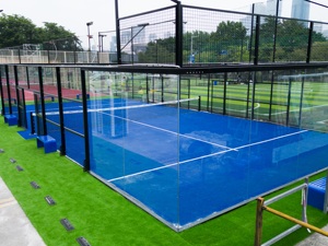 สนามแพเดิลคลับสมัยใหม่ กระจกนิรภัยทนแรงกระแทก รองรับผู้ซื้อชาวอเมริกัน คุณภาพเสริมความแข็งแรง ควบคุมคุณภาพ - Product Image 1