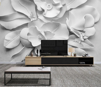 Peinture murale moderne 3D Floral Butterfly Art pour chambre à coucher salle de bain PVC facile étanche pour décor minimaliste pour salon atelier
