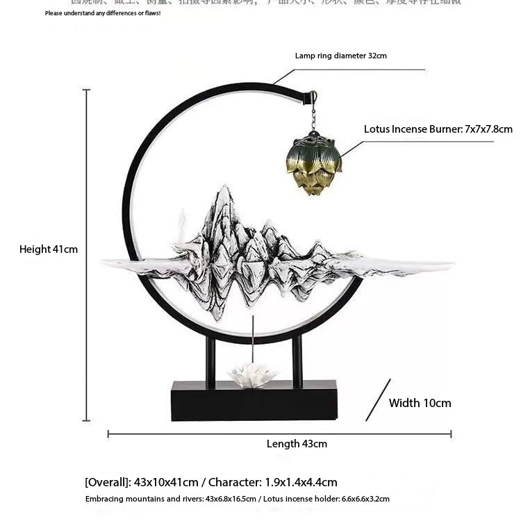 Un ornement anneau de lampe en porcelaine blanche avec une fleur de lotus