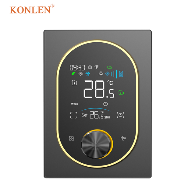 Smart Home Office Touchscreen LCD Knob High Fidelity Tuya Compatible Air Conditioning Control Temperature- Controlled (TDS)