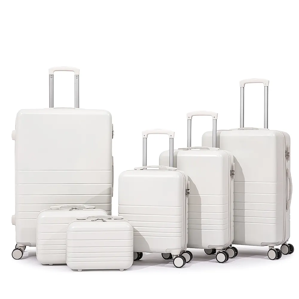 ABS personalizado continuar a bagagem branco 6 peça hardshell saco bagagem de viagem conjuntos com rodas giradoras koffer