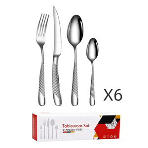 Ensemble de couverts de luxe en acier inoxydable poli miroir OEM, 4 pièces, coffret cadeau de mariage, couverts de table, cuillère, <span class=keywords><strong>fourchette</strong></span>, <span class=keywords><strong>couteau</strong></span> - Product Image 2