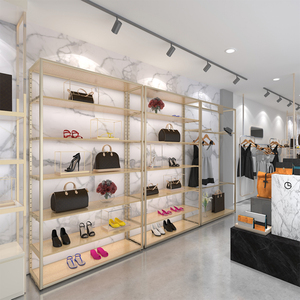 Yiree chi phí thấp tùy chỉnh nội thất giày dép cửa hàng thiết kế giá sàn đứng hat cửa hàng thiết kế ý tưởng cho quần áo hiển thị - Product Image 2