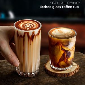Glass Water <b>Bottle</b> for Women Korean Ins Style Slim-waisted Striped Handleless and Lidless Home Use Summer Tea Milk <b>Coffee</b> - Product Image 2