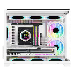 Boîtiers d'ordinateur Ruix <span class=keywords><strong>Firmament</strong></span> blancs 2026, nouvelle génération, haute qualité, MATX, verre trempé incurvé, boîtiers de jeu pour ordinateur de bureau à vue complète - Product Image 6