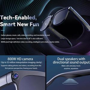 แว่นตาอัจฉริยะ M02S พร้อมกล้อง HD 8MP, วิดีโอ1080p, ผู้ช่วยเสียง Ai, การบันทึก, แว่นตาโปร่งใสแปล Ai - Product Image 3