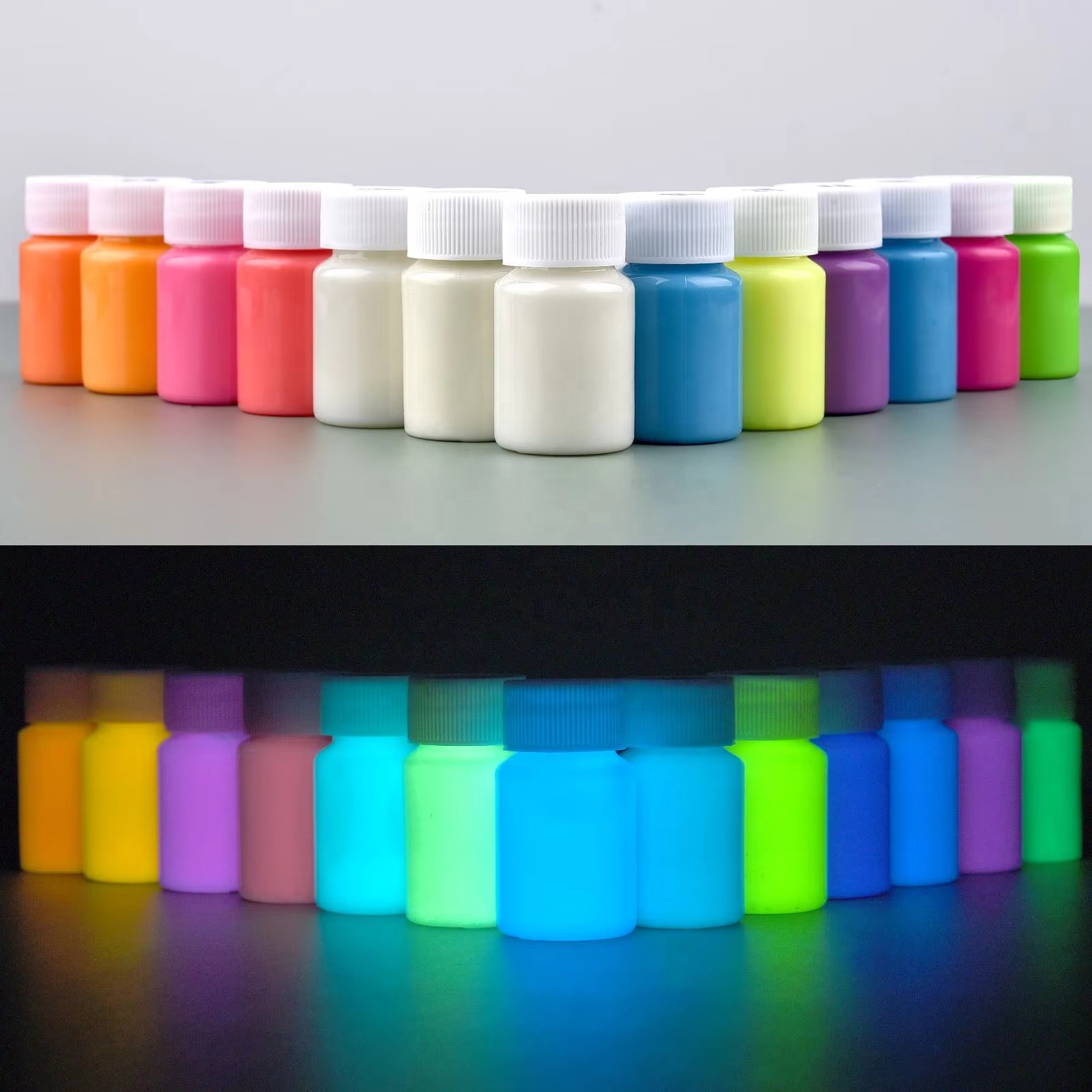 Wholesale 30ml Fluorescent Pigment Long-Lasting Luminous Paints Auto Glow Glow In Dark Acrylic Paints For Artwork Party Supplies