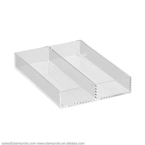 2 phần Vanity chia khay rõ ràng <span class=keywords><strong>Acrylic</strong></span> mỹ phẩm Khay Trang điểm bàn tổ chức với 2 ngăn kéo chèn Phụ kiện Khay - Product Image 1