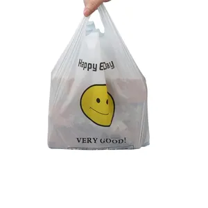 Eco-friendly for Shopping Packaging Bag T-shirt shape PVA/PAOH water soluble for retailer Grocery stores