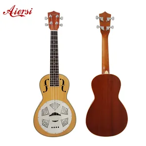 Aiersi Merk China Gemaakt 26 Inch Tenor F Gaten Spruce Top Resonator Ukelele Reizen Gitaar Met Case