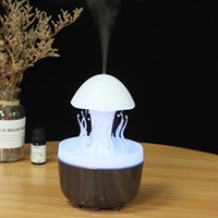 Humidificateur transfrontalier effet pluie méduse, lumières colorées, brume atomisante ultrasonique, diffuseur d'huiles essentielles, capacité 300ml, 36dB