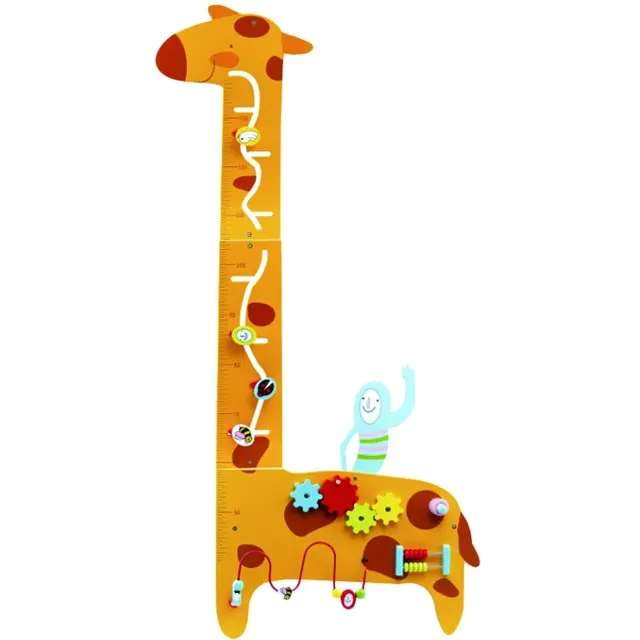 लकड़ी के खिलौने की दीवार खेल "जिराफ" खुफिया विकसित सीखने खिलौना बच्चों के लिए चिड़ियाघर लकड़ी के नक्काशीदार जिराफ पशु लकड़ी के खिलौने