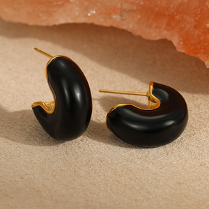 สินค้าใหม่สไตล์ยุโรปข้ามพรมแดนสำหรับฤดูใบไม้ร่วง - ต่างหูไทเทเนียมสตีลสไตล์ฝรั่งเศสแบบมินิมอล เหมาะสำหรับลุคทำงานสบายๆ - Product Image 4