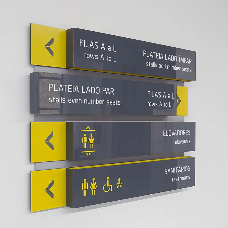 Produttore Custom Hotel Indoor direzionale Wayfinding Signs Building Floor Signage per centro commerciale