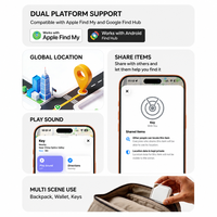 Traceur GPS mondial pour iOS et Android, compatible avec la fonction Localiser, Hub de localisation intelligent pour clés, portefeuille, bagages, animaux de compagnie