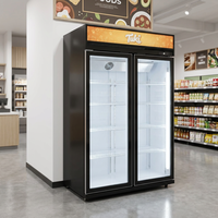 Réfrigérateur commercial vertical pour boissons, avec compresseur mécanique, porte vitrée, pour la réfrigération verticale des boissons