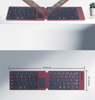 Clavier pliable en cuir avec pavé tactile, Bluetooth sans fil, clavier silencieux, clavier portable pour ordinateur portable, en stock