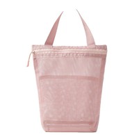 Sac de rangement de bain Portable pochette de maquillage de voyage sac de douche en maille femmes drainant l'eau salle de bain natation trousse de toilette avec poignée