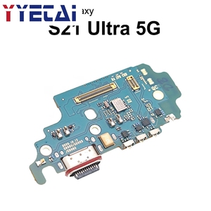 YYT Pour Samsung Galaxy S21 Ultra S21U 5G SM-G998U <span class=keywords><strong>G9980</strong></span> G998B G998N : Port de charge, microphone inférieur, tiroir SIM, carte mère - Product Image 3
