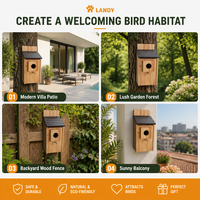 Nichoir à oiseaux en bois personnalisé avec logo, pour l'extérieur, suspendu, avec ventilation supérieure et fond en maille amovible