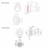 Interruptor de Botón Metálico Arcolps de 22 mm, Operación con Llave, IP67 Impermeable, Acero Inoxidable, para Sistemas de Control de Acceso y Seguridad