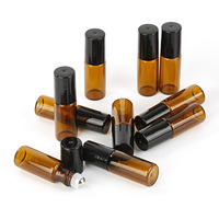 Flacon roll-on en verre ambré pour huiles essentielles et parfums, 1ml, 2ml, 3ml, 5ml, avec bouchon en plastique – Prix abordable