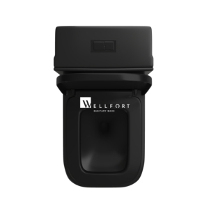 Inodoro de Alta Gama con Sifón de Doble Descarga, Inodoro de Baño con Forma Cuadrada, Taza de Inodoro de Una Pieza en Negro Mate - Product Image 2