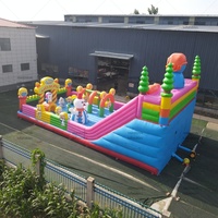 Aire de jeux gonflable commerciale, grande structure de jeu gonflable de dessin animé avec toboggan, parcours d'obstacles pour enfants, location pour fêtes, parc d'attractions