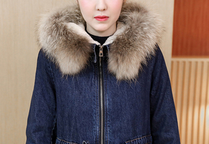 Winter Fleece Fur Hoodies <strong>Women</strong> Denim <strong>Jacket</strong> Long Style Zipper <strong>Fly</strong> Ladies Jeans <strong>Jacket</strong> Wholesale 2020 - Product Image 6
