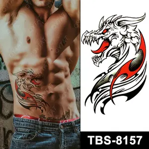 Tatuagens temporárias descartáveis pretas para homens, estilo de totem, tribal, novo, oem