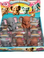 Jouets promotionnels : Adorable éléphant gommeux, bloc de construction sensoriel à son croquant, jouet souple Kawaii Faune Sauvage