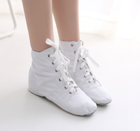 Chaussures de danse jazz en toile à semelle souple, à lacets, montantes, pour enfants et femmes, baskets d'entraînement modernes pour jazz et ballet